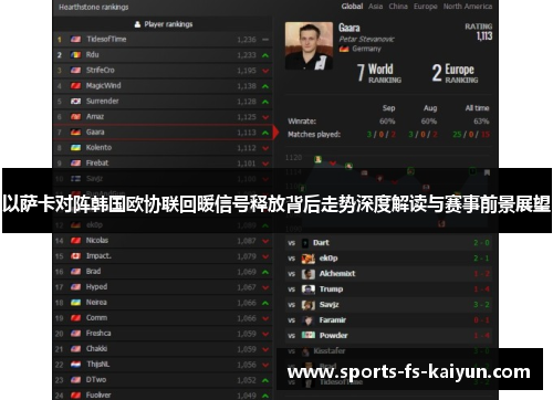 以萨卡对阵韩国欧协联回暖信号释放背后走势深度解读与赛事前景展望 以萨卡对阵韩国欧协联回暖信号释放背后走势深度解读与赛事前景展望